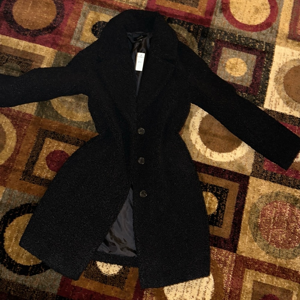Black Fulfer coat from express valued at $198 retail.